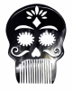 COUCOT PEIGNE EN CORNE CALAVERA TETE DE MORT 9cm x 6.7cm