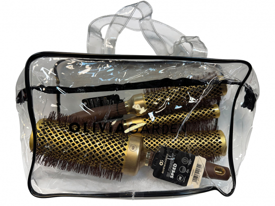 OLIVIA GARDEN BLOWOUT SPEED GOLD & BROWN LOT DE 4pcs