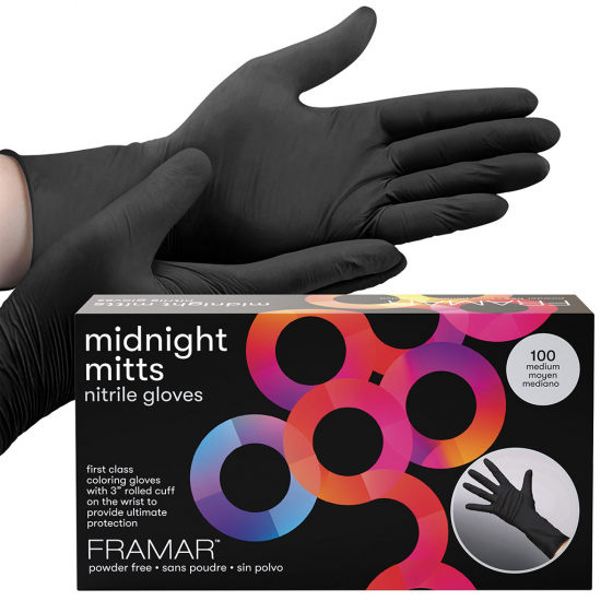 FRAMAR GANT NITRILE MIDNIGHT MITTS x 100 New