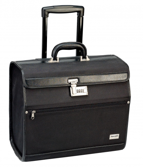 VALISE NOIRE PILOTE SUR ROULETTES