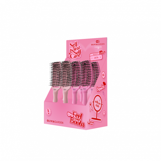 OLIVIA GARDEN PRESENTOIR FINGERBRUSH THINK PINK 8pcs