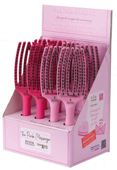 OLIVIA GARDEN PRESENTOIR FINGERBRUSH THINK PINK 8pcs