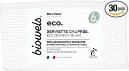 BIOWELS SERVIETTES GAUFREES 80 x 45 cm ULTRA BLANCHES x240